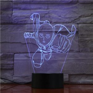 Lampe LED 3D One Punch Man Super Saitama Lampe | Câble Usb | Télécommande Official Dr. Stone Merch