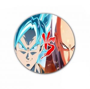Pin's One punch man Saitama vs Goku SSJ Bleu 4,4cm Official Dr. Stone Merch