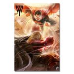 Poster Toile One Punch Man Saitama vs Superman 20x30cm Official Dr. Stone Merch