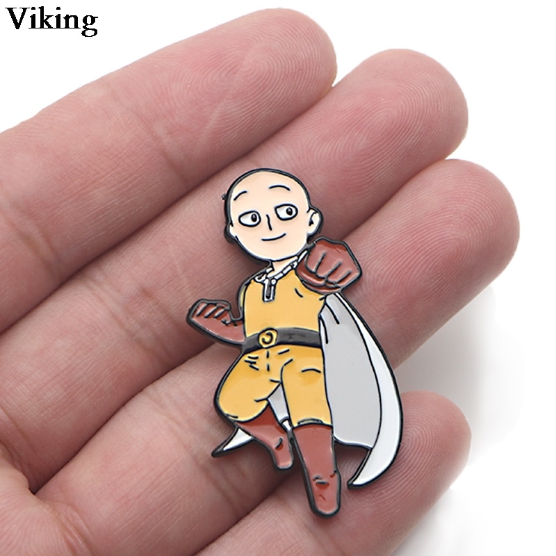 1Pcs Anime ONE PUNCH MAN Badges Cool Pins Metal Brooches Cartoon Pin For Kids Women Men Enamel Brooches For Backpacks Hat G0437