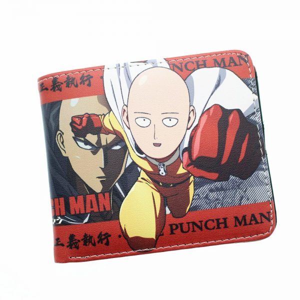 Anime One Punch Man Saitama Wallet Leather Short Photo Card Holder Layers PU Boys Girls Zip 5 - One Punch Man Merch