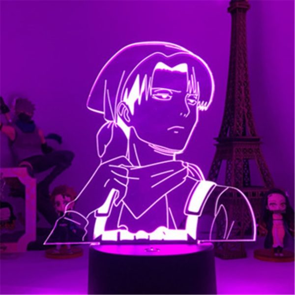 Attack On Titans LED Lamp Levi Ackerman 3D Anime Night Light Bedroom Decor Kid Lampe Home 8.jpg 640x640 8 - One Punch Man Merch