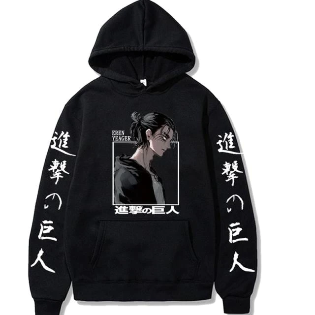 Attack on Titan Eren Yeager Anime Printed Hoodie Long Slee - One Punch Man Merch