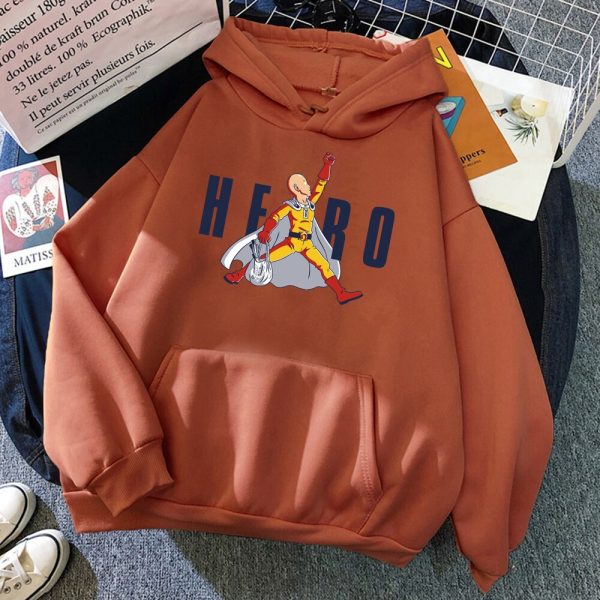 Japan Anime Saitama Hero Hoodie One Punch Man Hoodie Sweatshirt Mens Harajuku Streetwear Mens Autumn Warm 1 - One Punch Man Merch