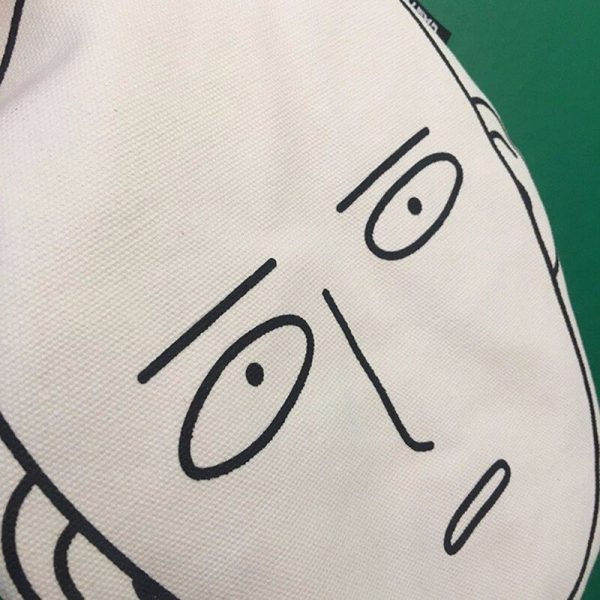 New Cute Funny Harajuku Cartoon One Punch Man Bald Saitama Canvas Bags Shopping Eco Reusable Foldable 5 - One Punch Man Merch