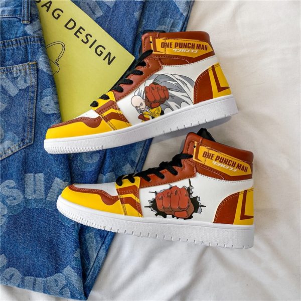 ONE PUNCH MAN Saitama Cosplay Anime shoes Men Casual Shoes Cartoon Printed Fist Sneakers Women High 1 - One Punch Man Merch