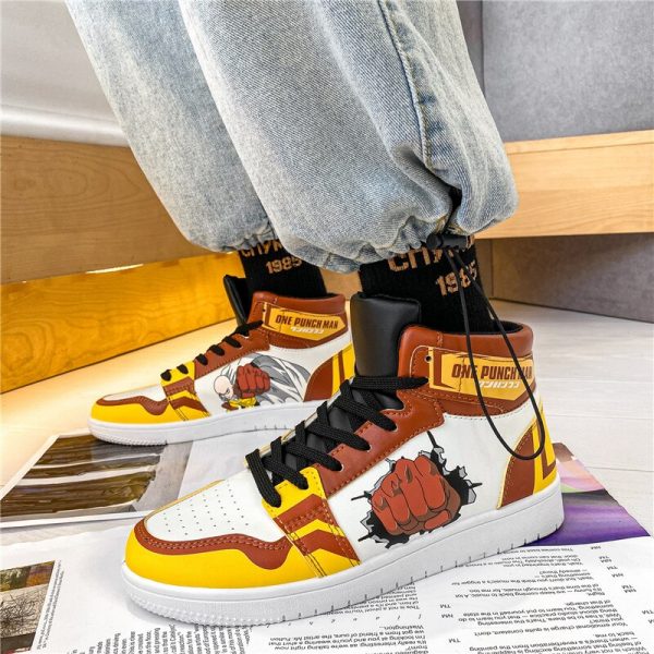ONE PUNCH MAN Saitama Cosplay Anime shoes Men Casual Shoes Cartoon Printed Fist Sneakers Women High 2 - One Punch Man Merch