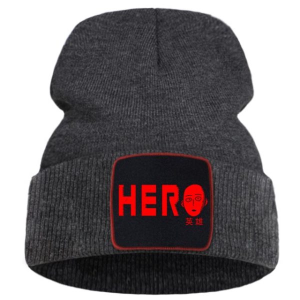 One Punch Man Cool Letter Printing Autumn Hat Warm Outdoor Harajuku Man Winter Knitted Hats - One Punch Man Merch