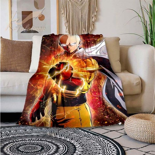 One Punch Man Throw Blanket Anime Plush for Beding Chair Blanket Cartoon Blanket Child Adult Decoration - One Punch Man Merch